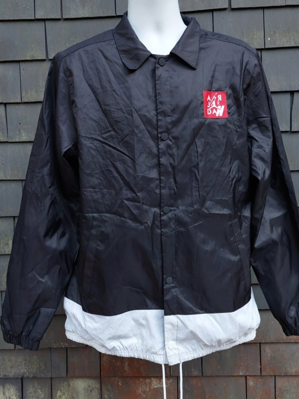 Nike AIR Jordan Legacy AJ 4 Men's Coaches Jacket Black CI0253-010. Sz Medium